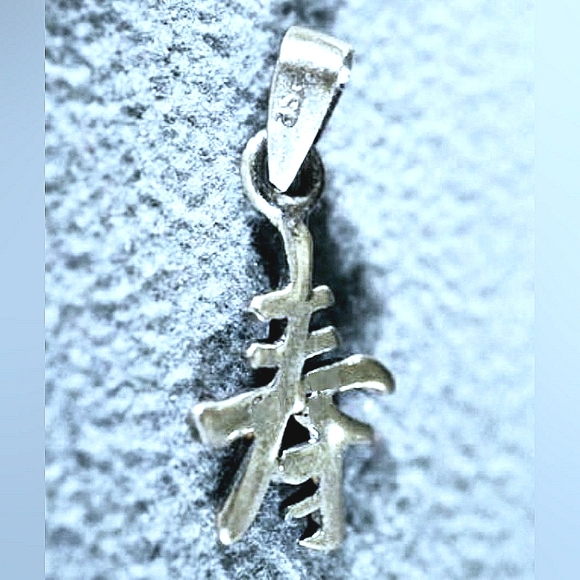 NEW .925 Sterling Silver Chinese Character Pendant Charm! Approx. 1/2" (.50) - Picture 3 of 6